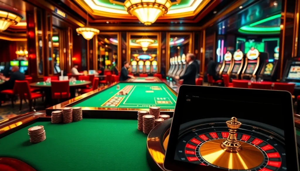 Experience thrilling gameplay at https://af88.mba/ with vibrant poker tables and roulette wheels in action.