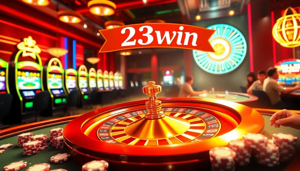 Experience the thrill of casino gaming at 23win, featuring vibrant roulette and poker tables for ultimate excitement.